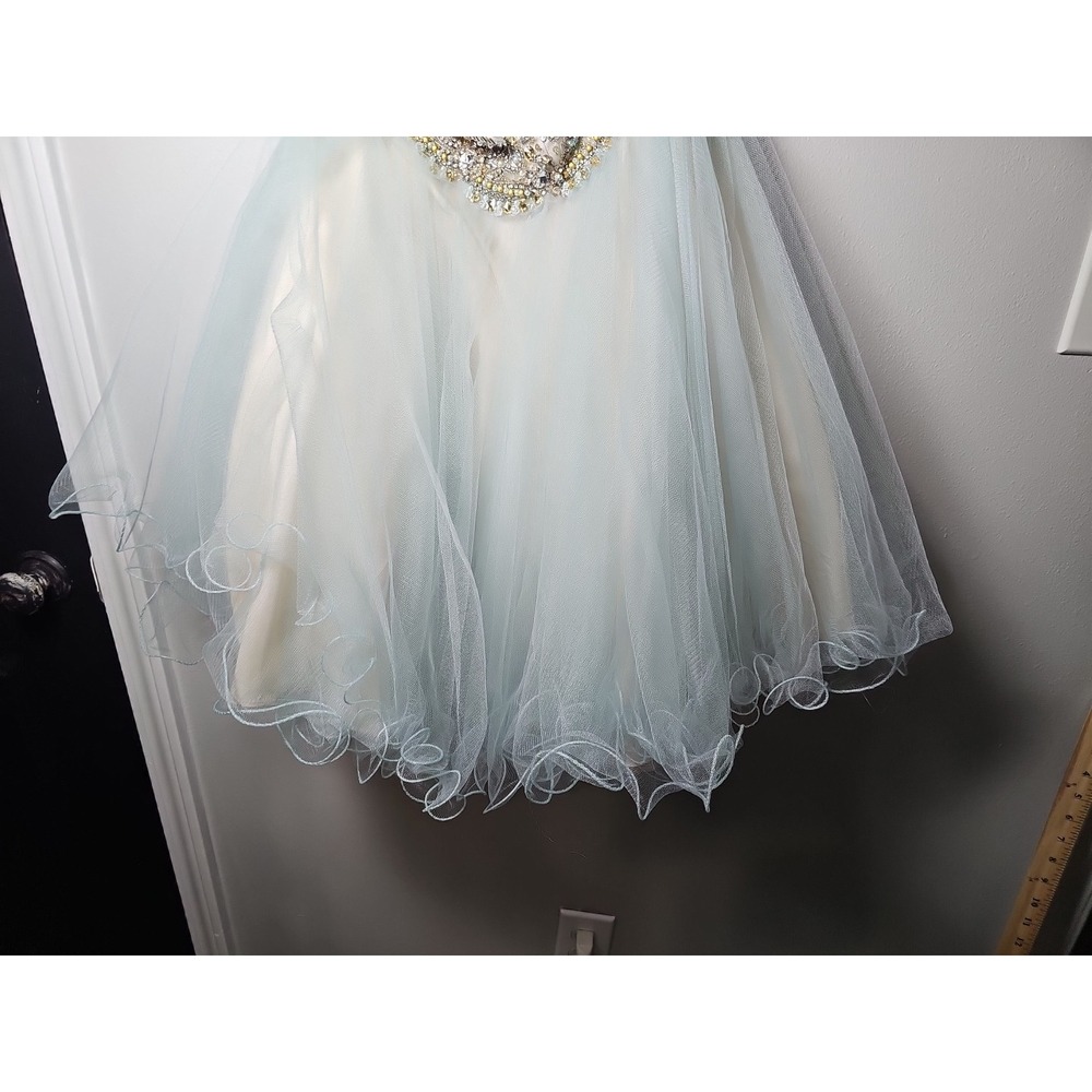 Glamour by Terani Couture Strapless Beaded Prom Pageant Dress Sz 0 W/Flaws - Picture 10 of 16